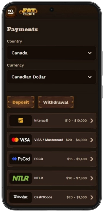 First deposit options for Money Train 3 casino players in Canada