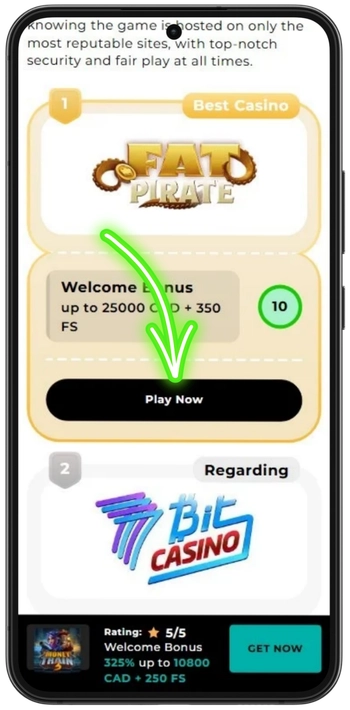 Verified casino page for Money Train 3 players in Canada