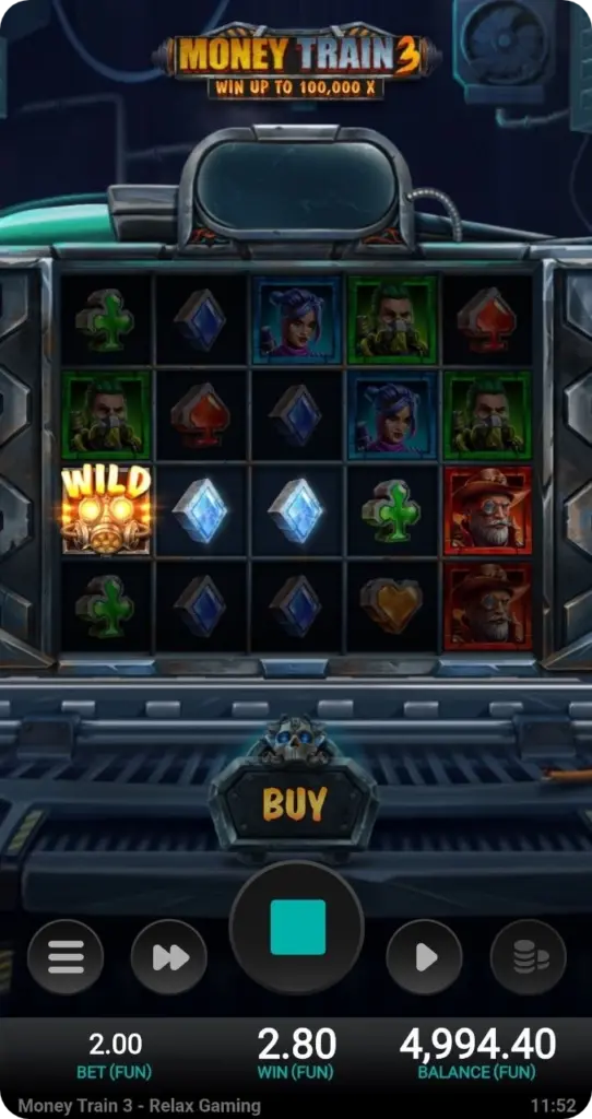Winning combination in Money Train 3 slot online